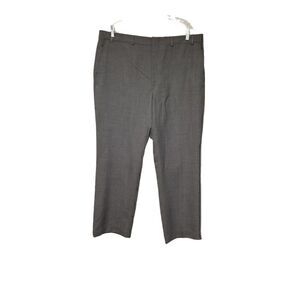 TOWNCRAFT Dress Business/Casual Pants Straight Front Gray Wool Blend Men…